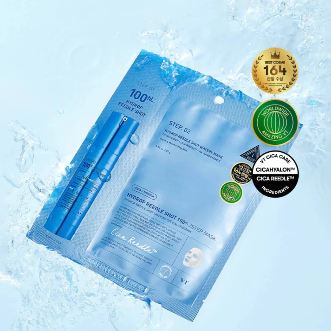 VT COSMETICS Двухфазная маска для лица Hydrop Reedle Shot 300hL 2 Step, 1 шт