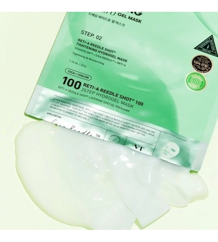 VT COSMETICS Омолаживающая гидрогелевая маска Reti-A Reedle Shot 100 2 Step, 1 шт